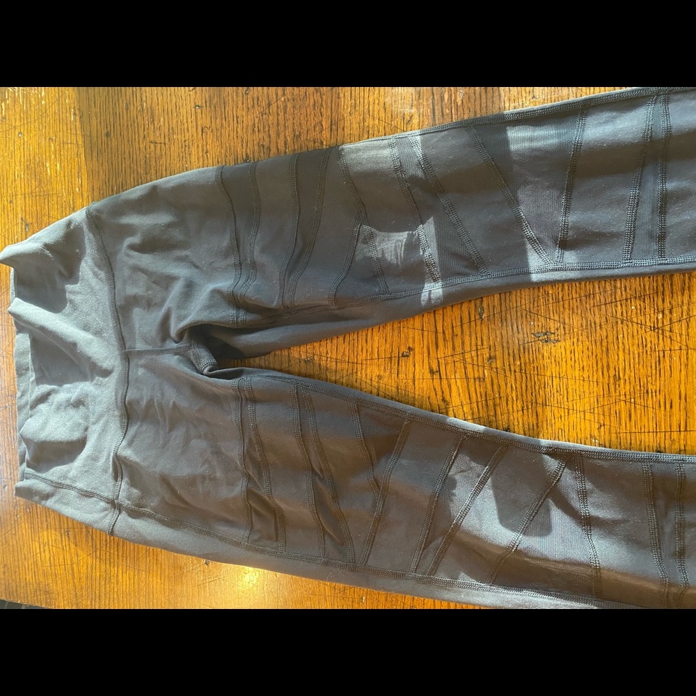 Lululemon Wunder under high-rise tech mesh leggings size 6 black